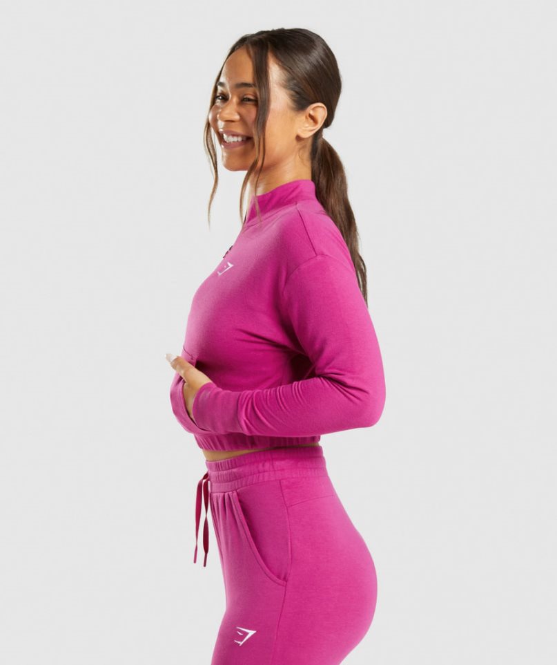 Women's Gymshark Training Pippa Sweatshirts Pink | CA 18A3N7